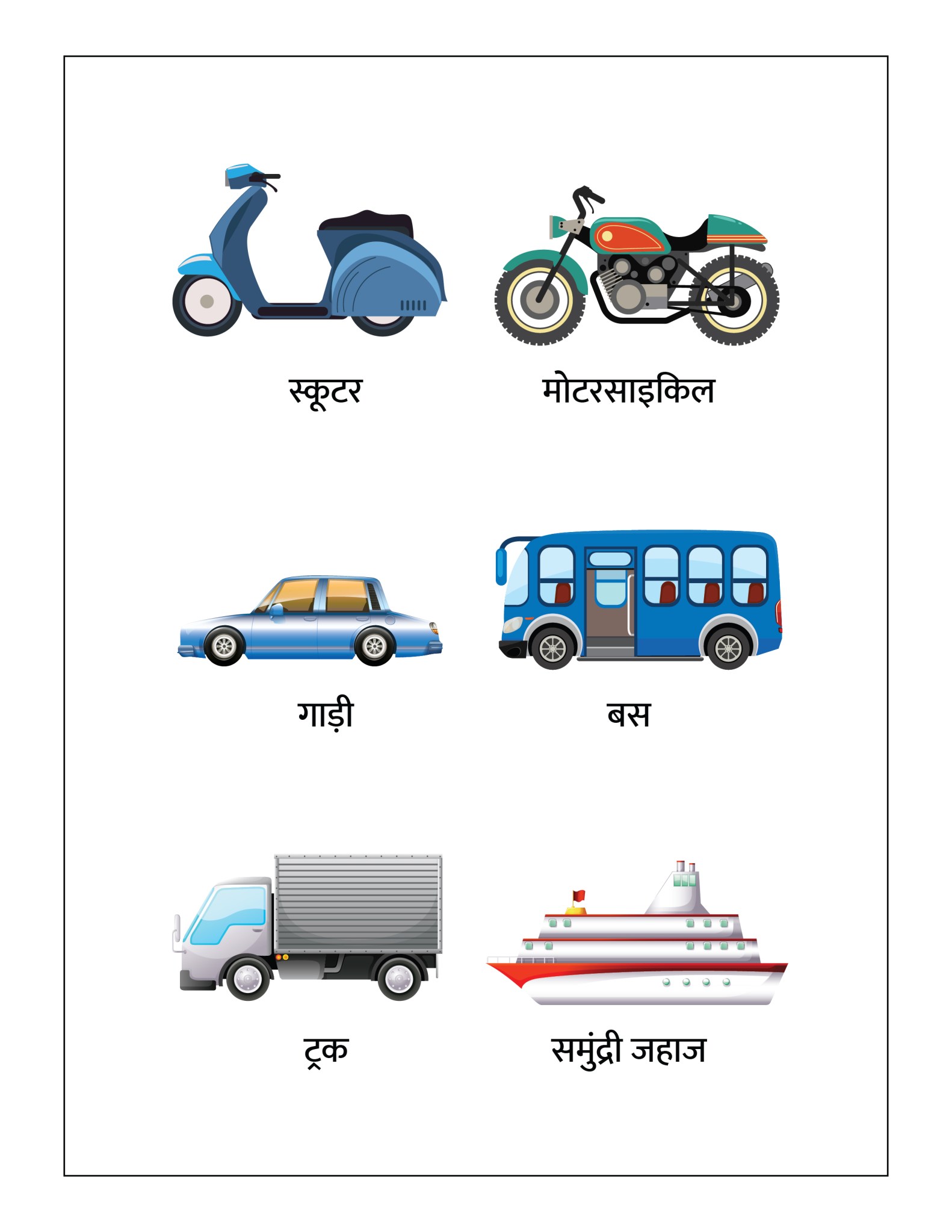 Learning Vehicles (Free Common and Advanced Vehicles Charts) – in ...