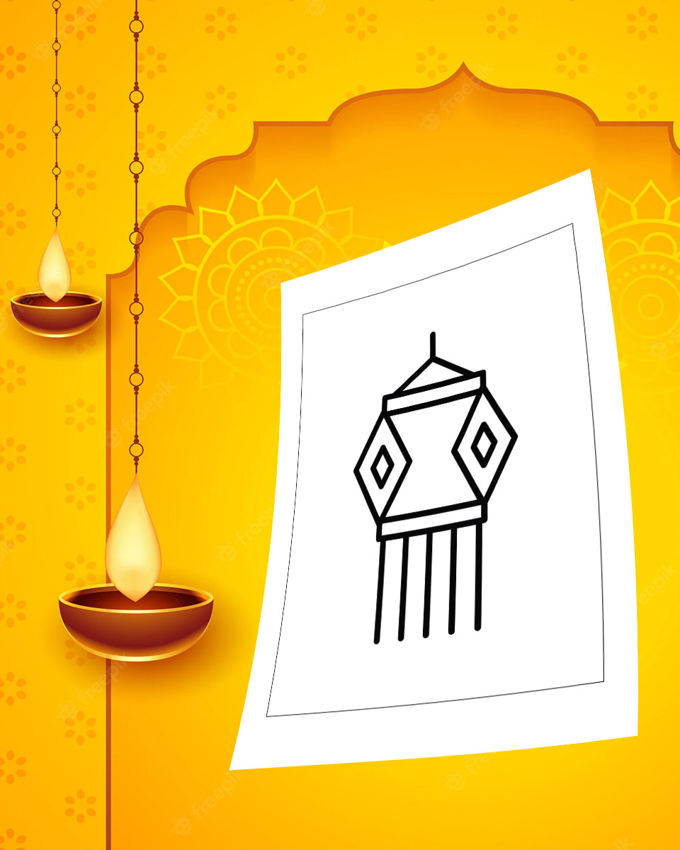 Free 3 Diwali Coloring Pages For Kids