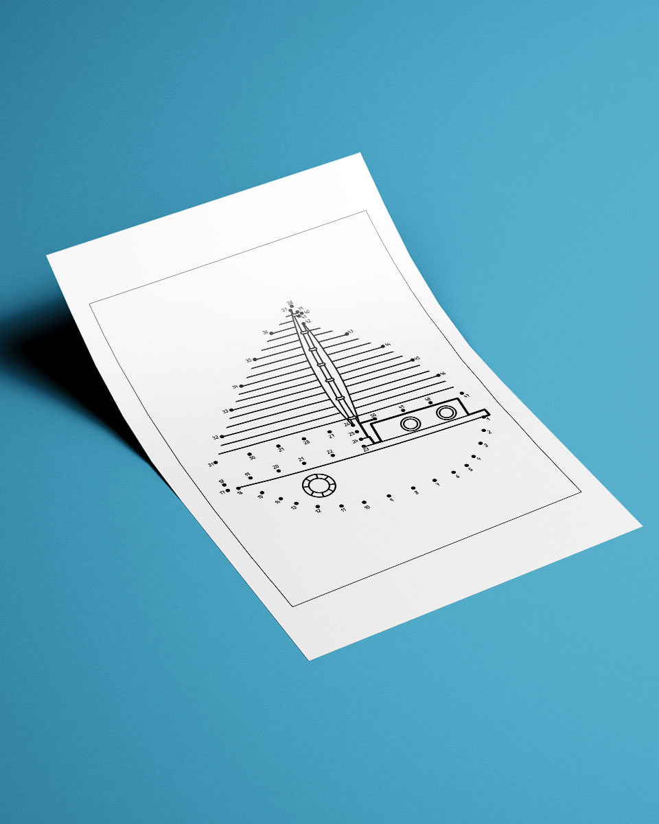 Free Ship Dot-to-Dot Colouring Page For&nbsp;Kids