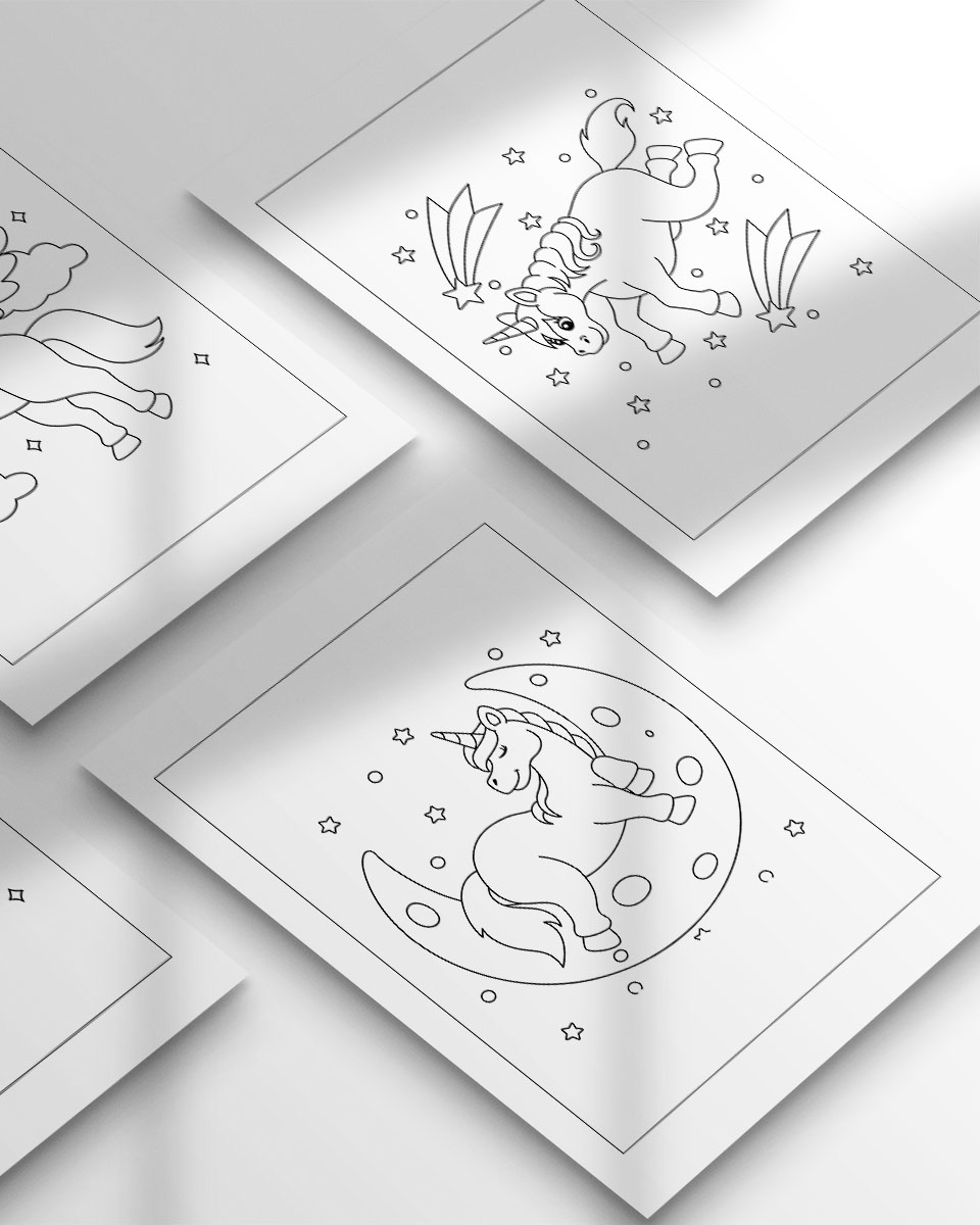 Free 3 Unicorn Colouring Pages For Kids