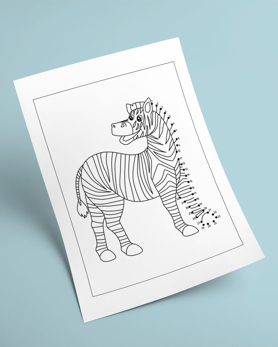 Free Zebra Dot-to-Dot Colouring Page For&nbsp;Kids