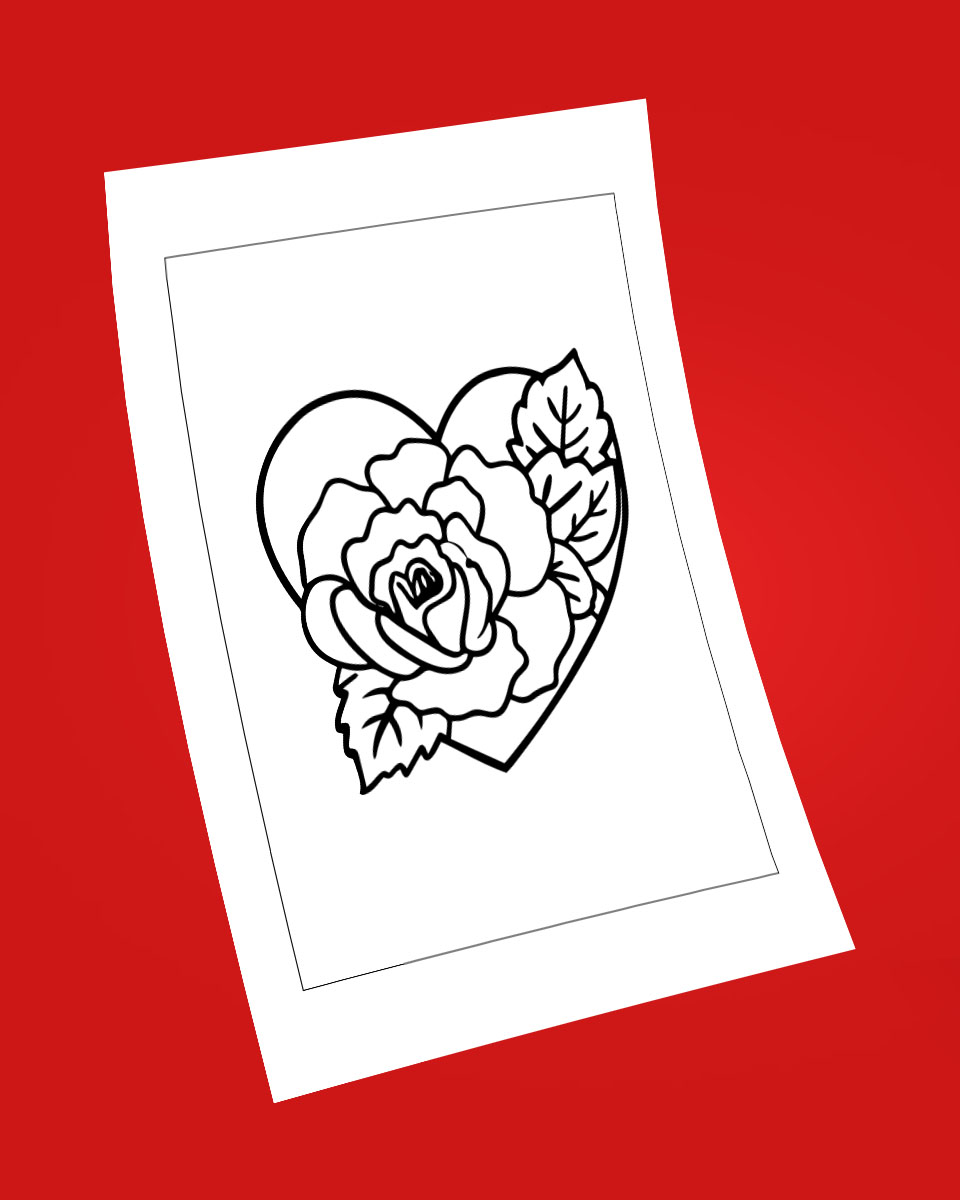 Valentines Day Flowers – Free 3 Colouring Pages